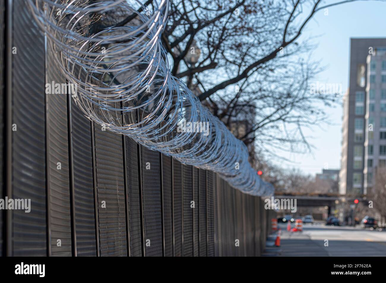 Capitol Razor Wire District of Columbia, United States of America on March 7, 2021. The U ...