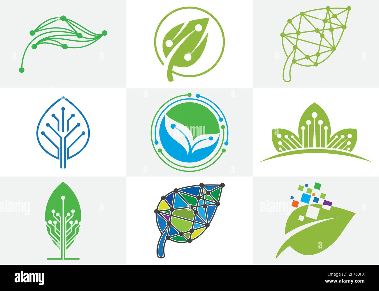 Creative Leaf Technology Logo Design Template, Green Technology logo ...