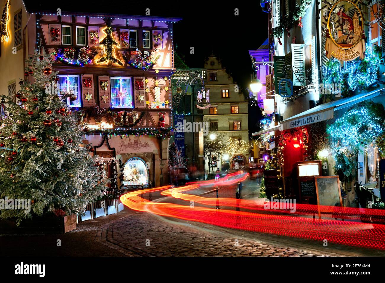 France, Alsace, Haut Rhin, Colmar, Christmas Market in the old town. Stock Photo