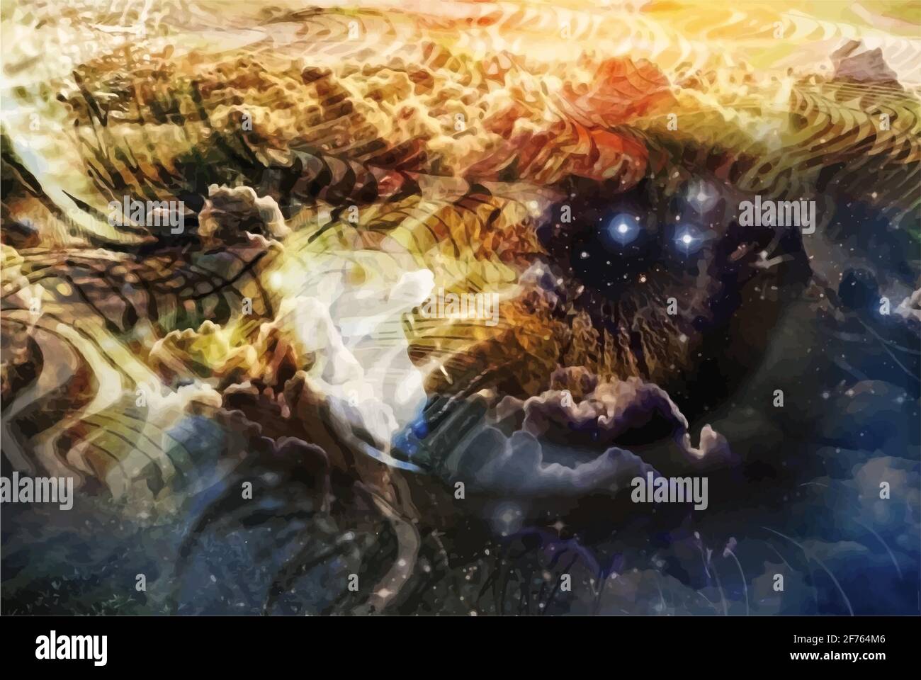 abstract painted background, a look into the universe. Vector illustration Stock Vector
