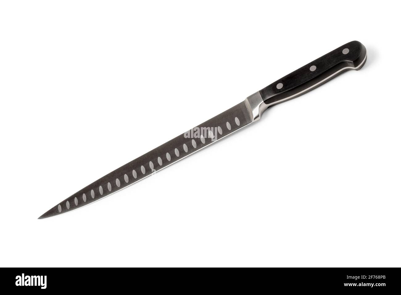 Large kitchen knife isolated on white background Stock Photo