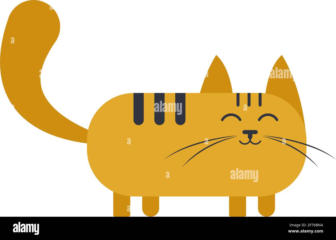 Cat isolated vector illustration cute character on white Stock Vector ...