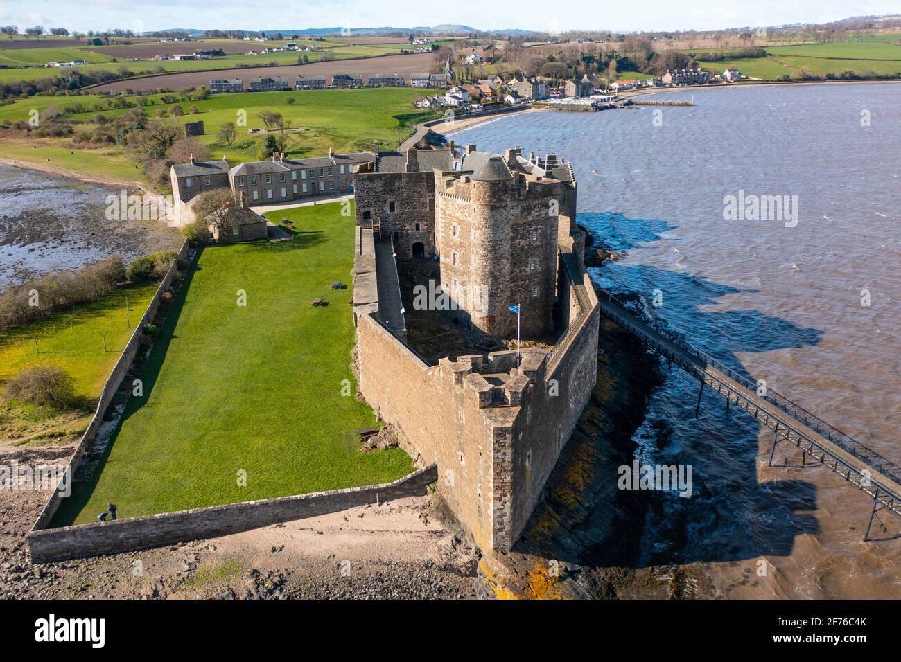 Aerial view from drone of Blackness Castle on Firth of Forth in Scotland, UK Stock Photo Alamy