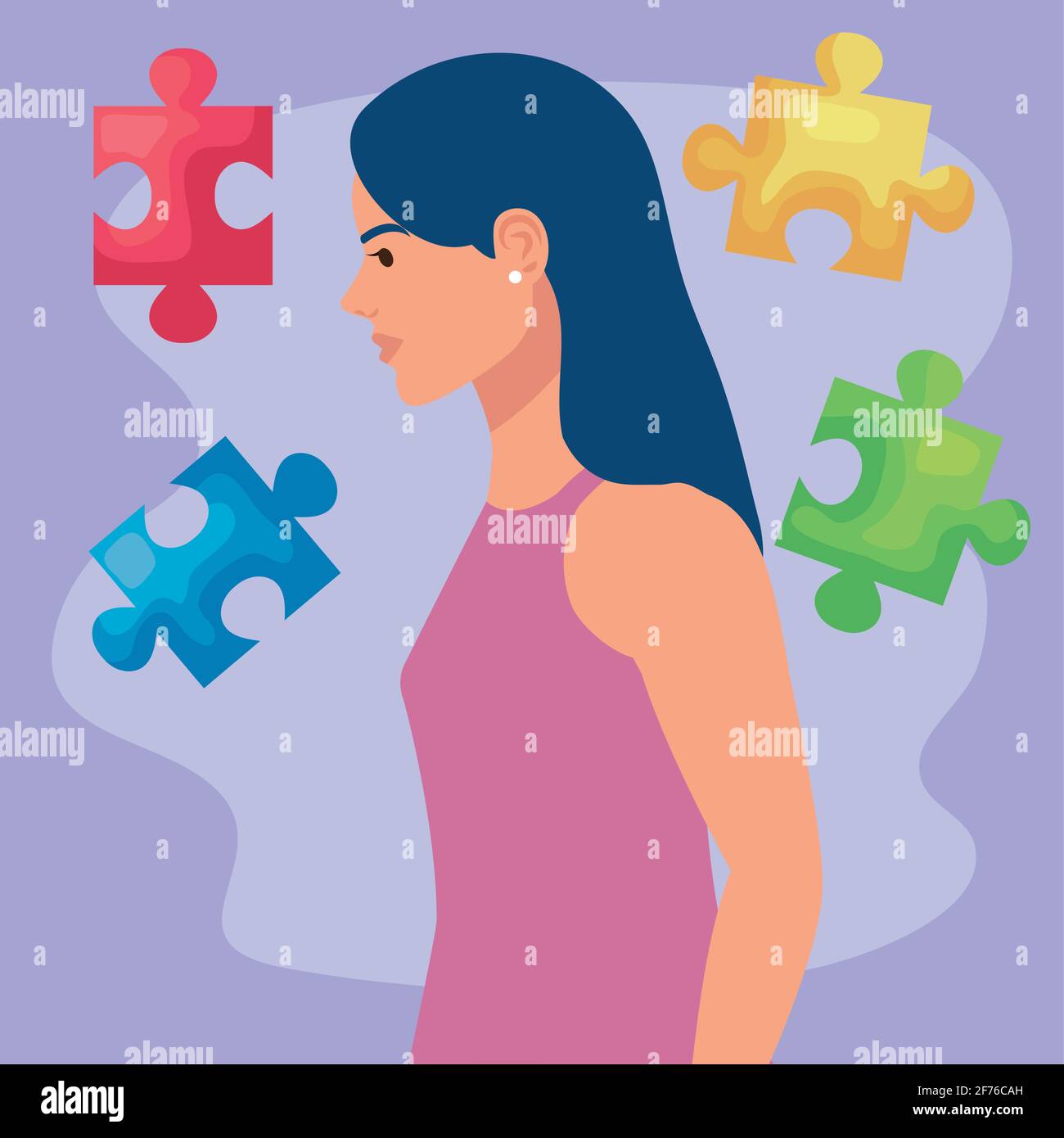 Woman And Puzzle Stock Vector Image And Art Alamy