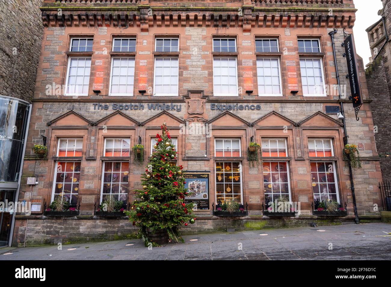 Christmas decorations at The Scotch Whisky Experience at the top of the