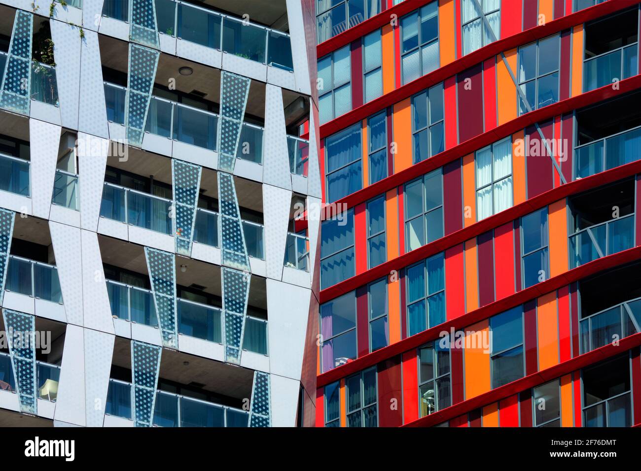 Modern residential building facade with windows and balconies ...