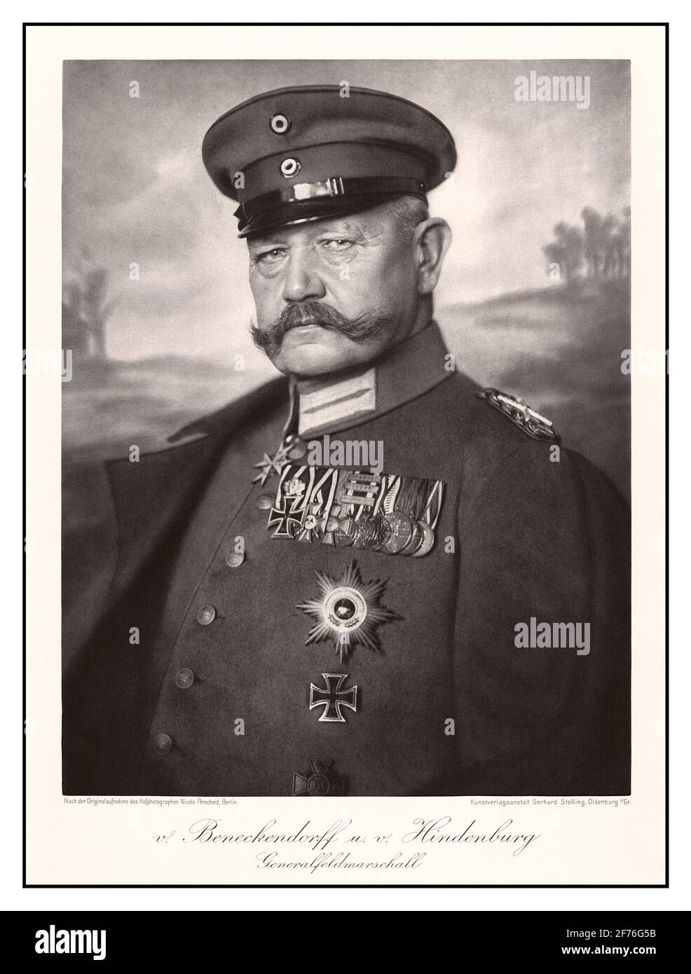 HINDENBURG 1914 portrait photograph of Paul von Hindenburg.by Nicola ...