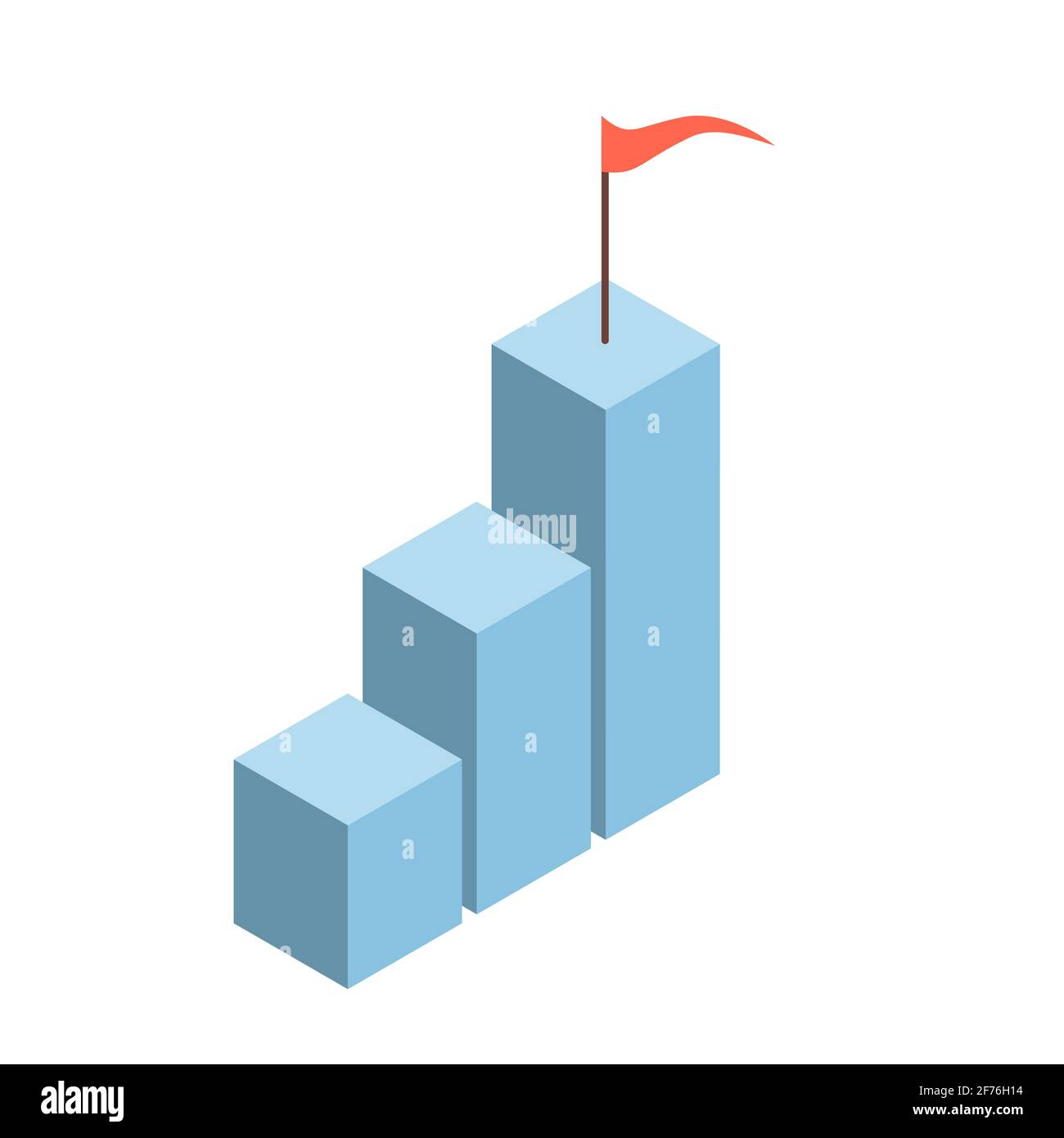 Career ladder in isometric style on a white background. Business ...