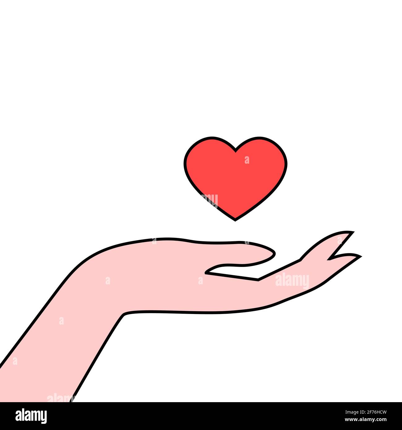 Female Hand And Red Heart On A White Background Template For Design Vector Isolated Outline Illustration Stock Vector Image Art Alamy Female Hand And Red Heart On A White Background Template For Design Vector Isolated Outline Illustration Stock Vector Image Art Alamy