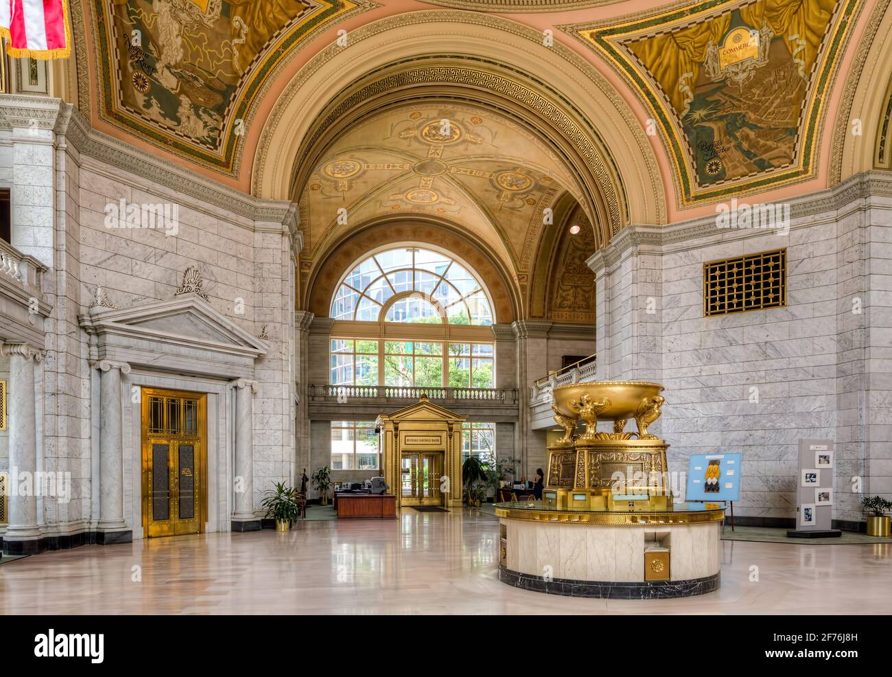 Buffalo Savings Bank interior (customers and staff blurred to protect