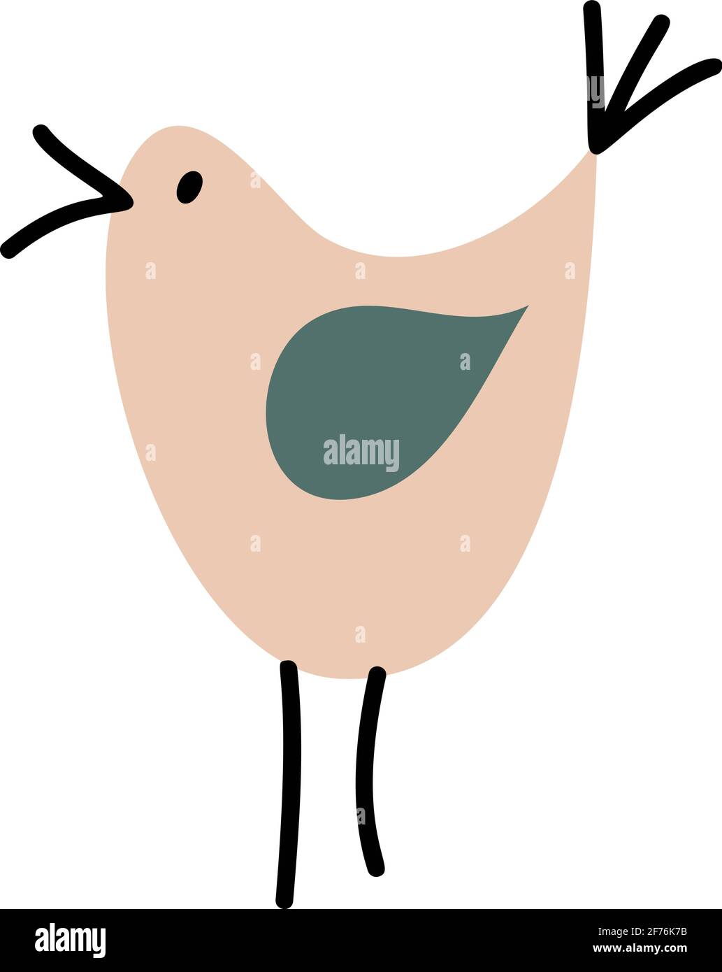 Cute vector bird. illustration isolated on a white background. Hand ...