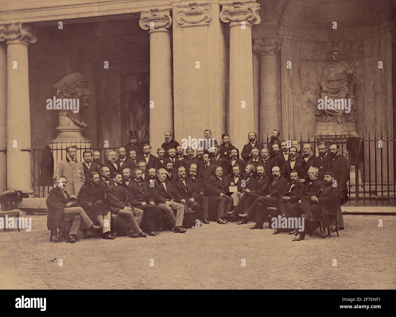 International Telegraph Congress in Rome December 1871 with, among other things, Pehr Brändström sitting second from the right. Stock Photo