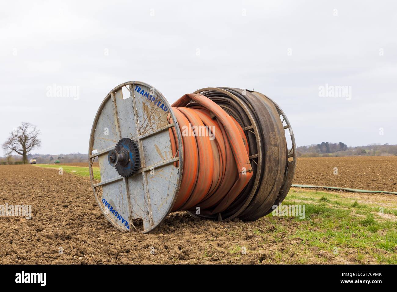 Umbilical Hose Reel used to supply liquid slurry to a slurry spreader