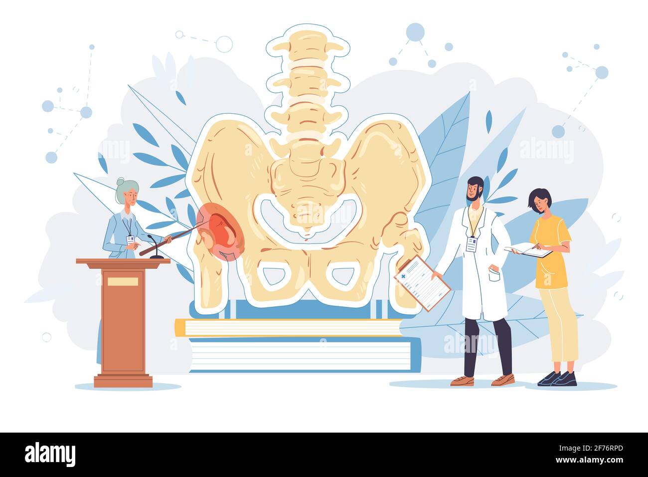 Flat cartoon doctor characters at work vector illustration concept ...