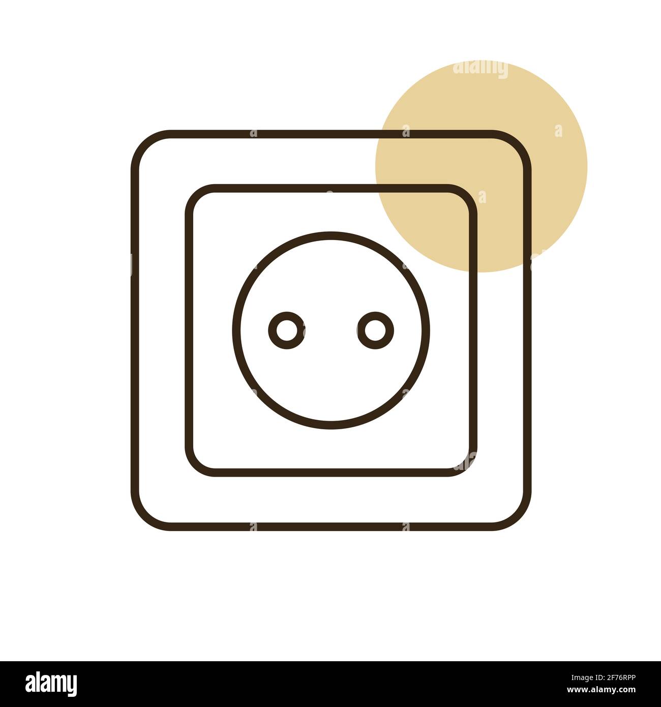 Electric outlet vector flat icon. Construction, repair and building. Graph symbol for your web site design, logo, app, UI Stock Vector
