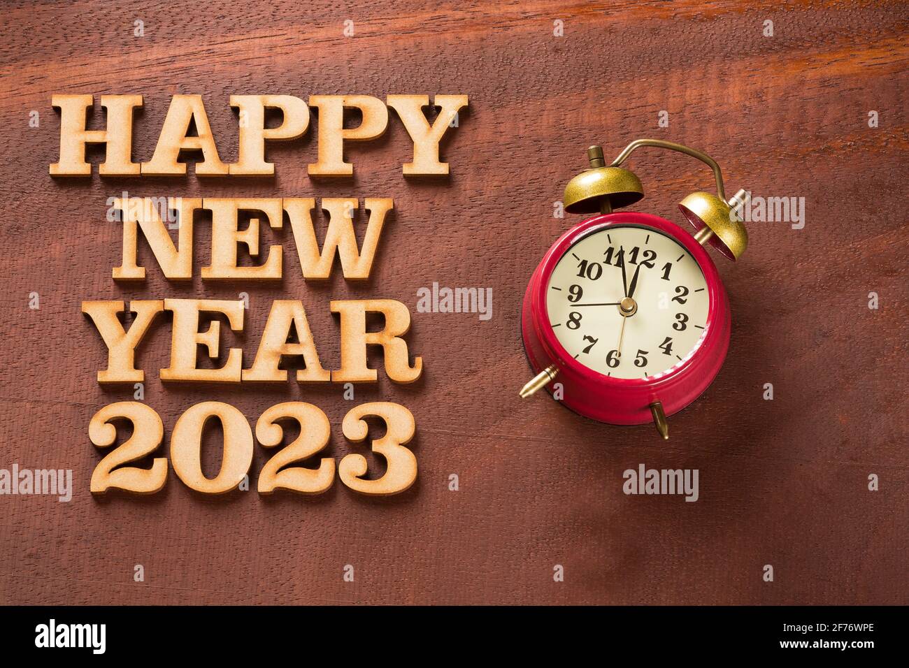 Alarm Clock With 2023 Text New Year Concept 2F76WPE 