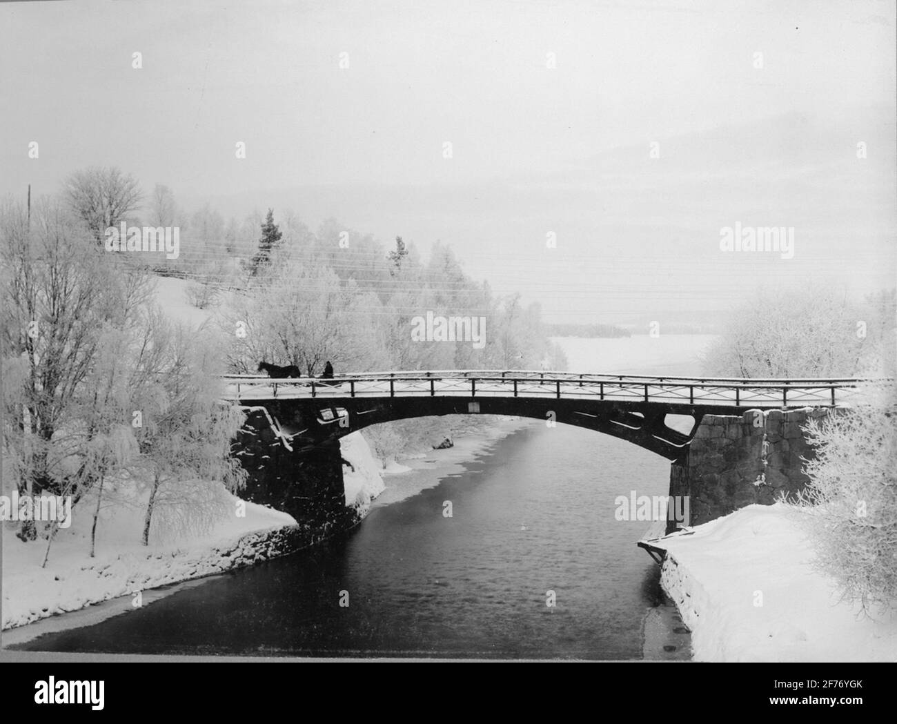 Kinda channel. Canal Bridge at Rimforsa. The photograph is taken from the railway bridge. Stock Photo