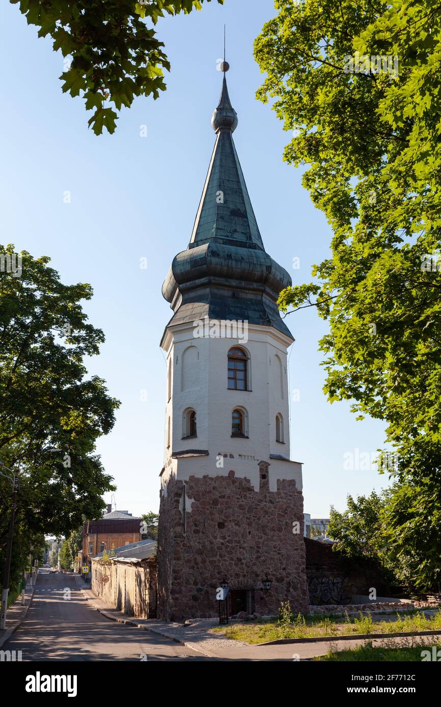 Rathaus Tower in Vyborg,  Leningrad Oblast, Russia. Stock Photo