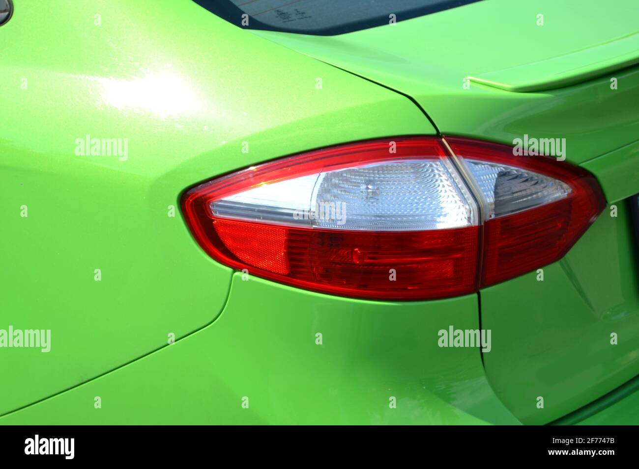 Green Car Closeup Back View Stock Photo - Alamy