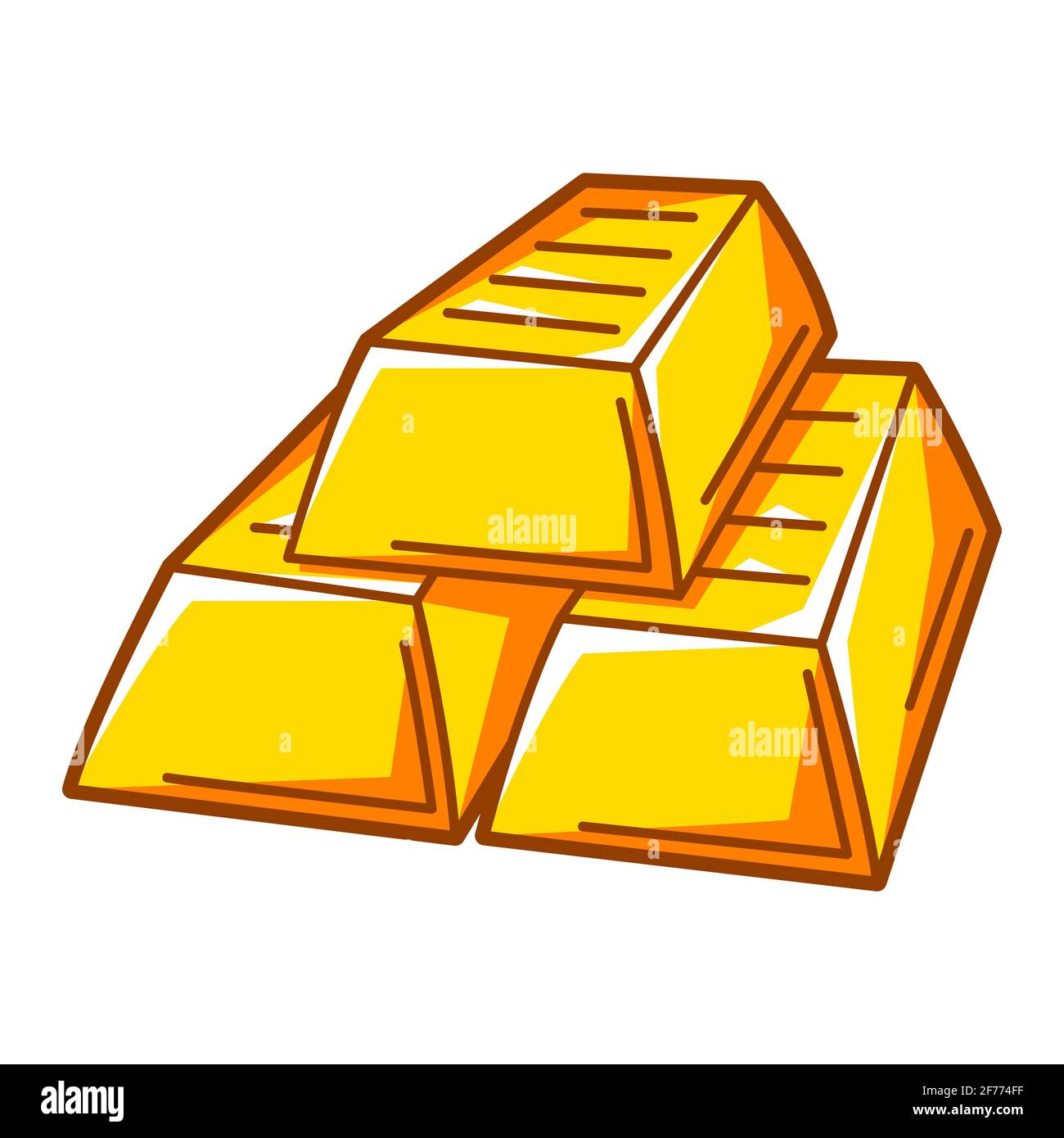 Illustration of gold bars stack. Banking and finance icon. Stock Vector