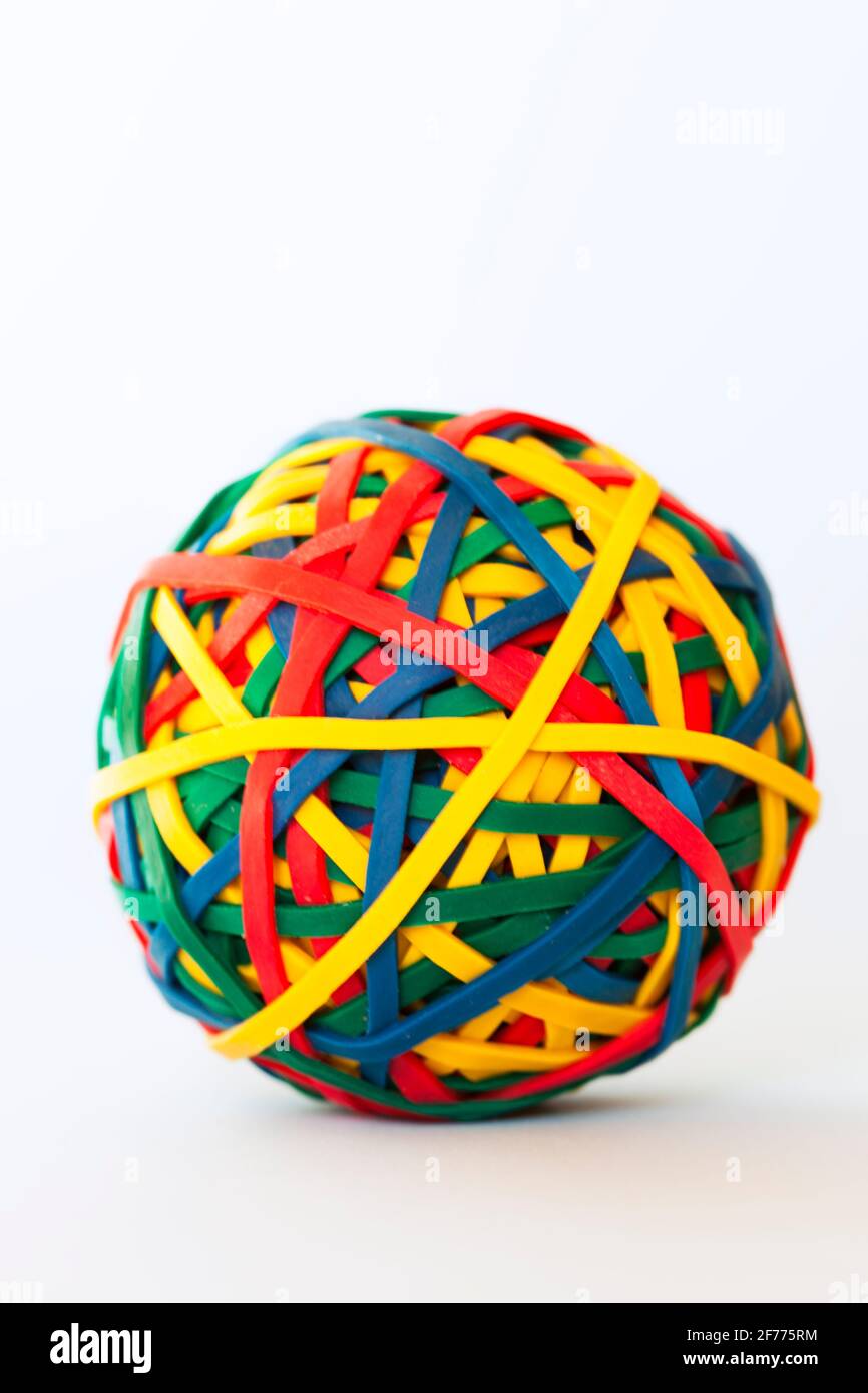 Multi color rubber band ball Stock Photo Alamy