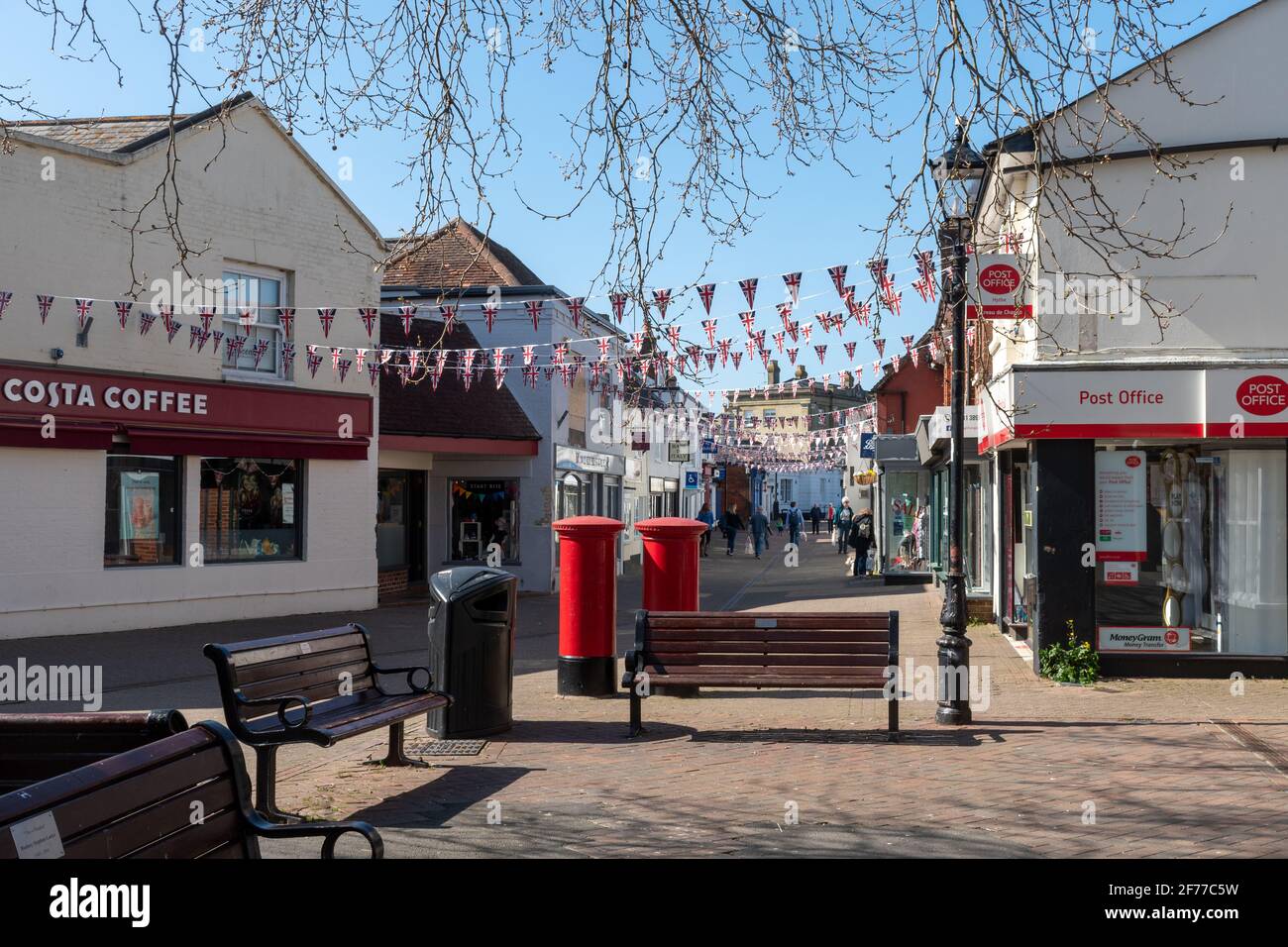 Hythe town centre and shops in Hampshire, England, UK Stock Photo