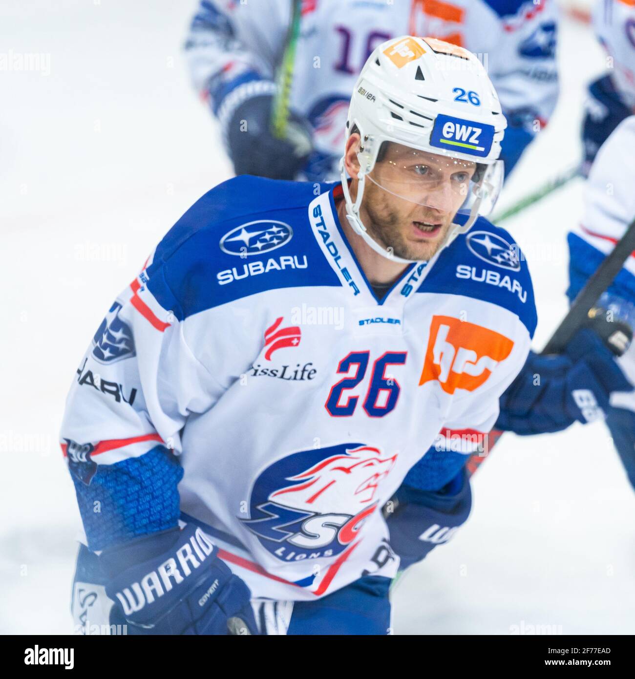 April 5th, 2021, Langnau im Emmental, Ilfishalle, National League: SCL Tigers - ZSC Lions, # 26 Simon Bodenmann (ZSC) (Photo by Ralf Wyssenbach/Just Pictures/Sipa USA) Stock Photo