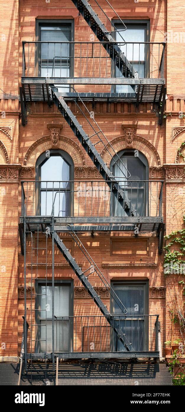Old brick building with fire escape, New York City, USA Stock Photo - Alamy