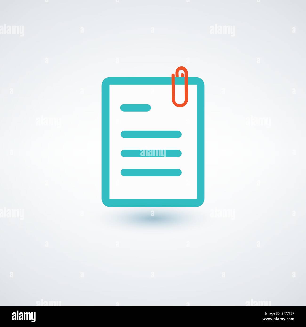 Attach Document vector icon. Style is bicolor flat symbol, smooth blue colors, rounded angles, white background. Stock Vector