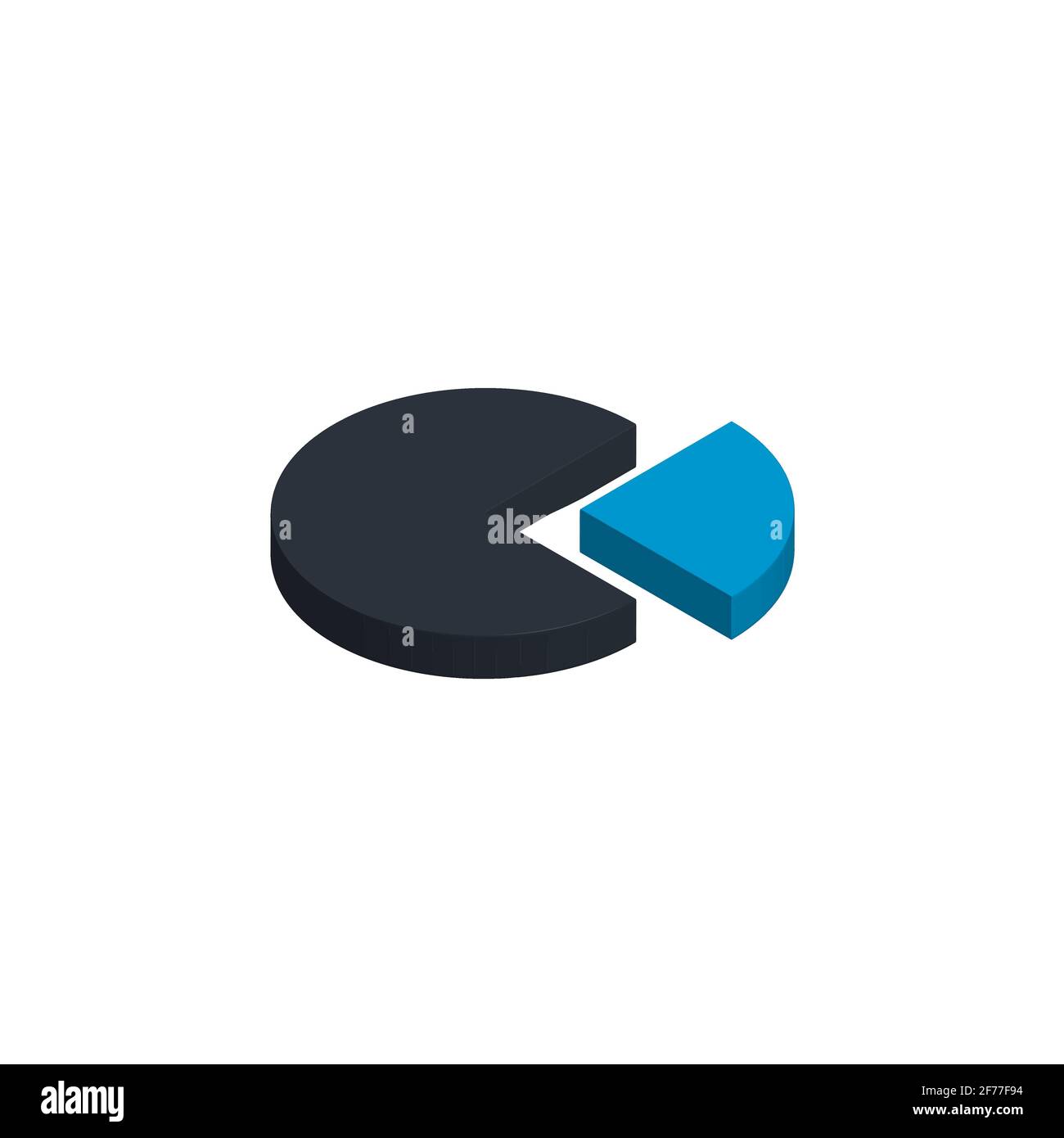3d isometric Pie Chart Icon, Stock Vector illustration isolated on ...