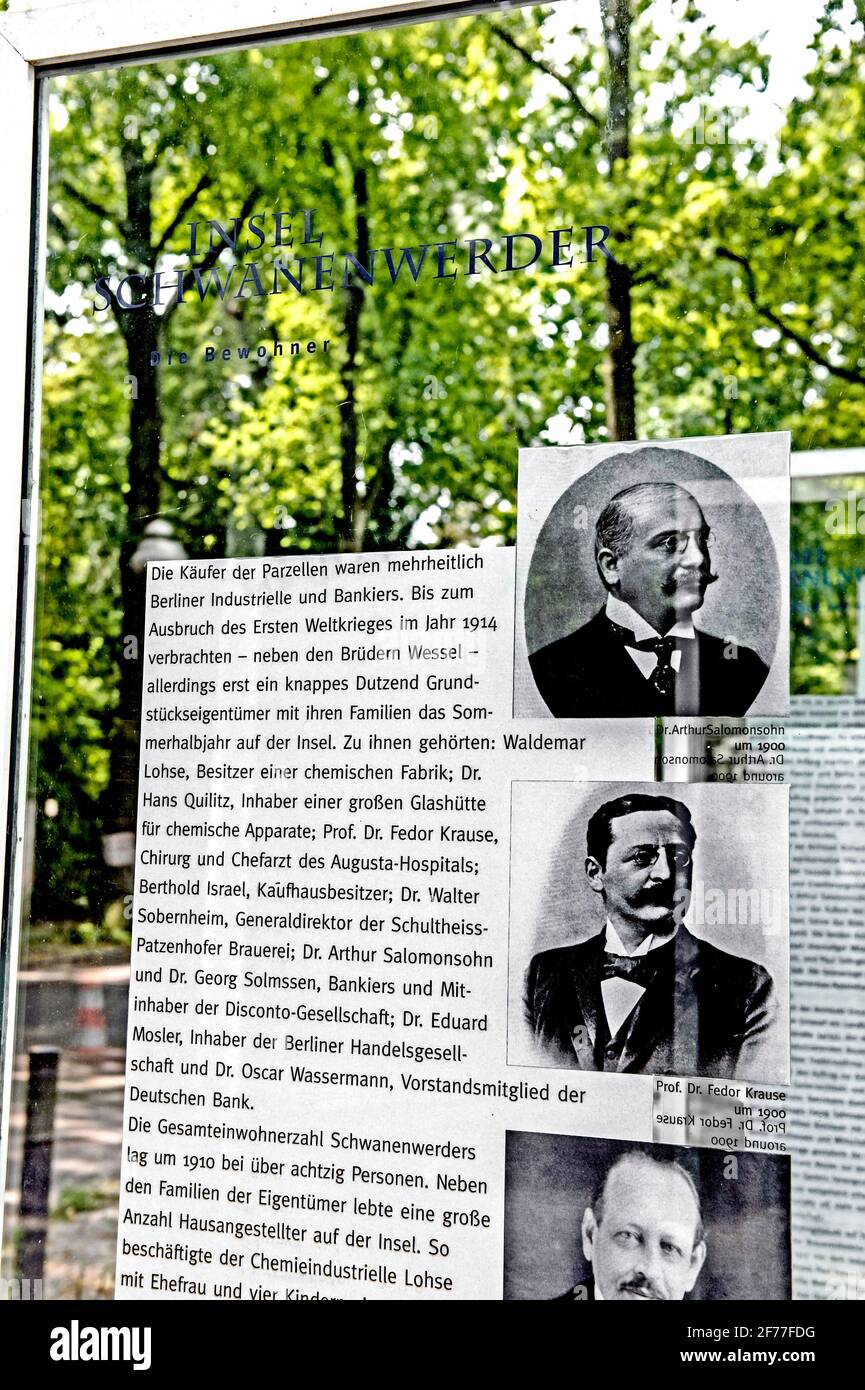 Berlin Insel Schwanenwerder Erinnerung an frühere Eigentümer und Bewohner Stock Photo Alamy