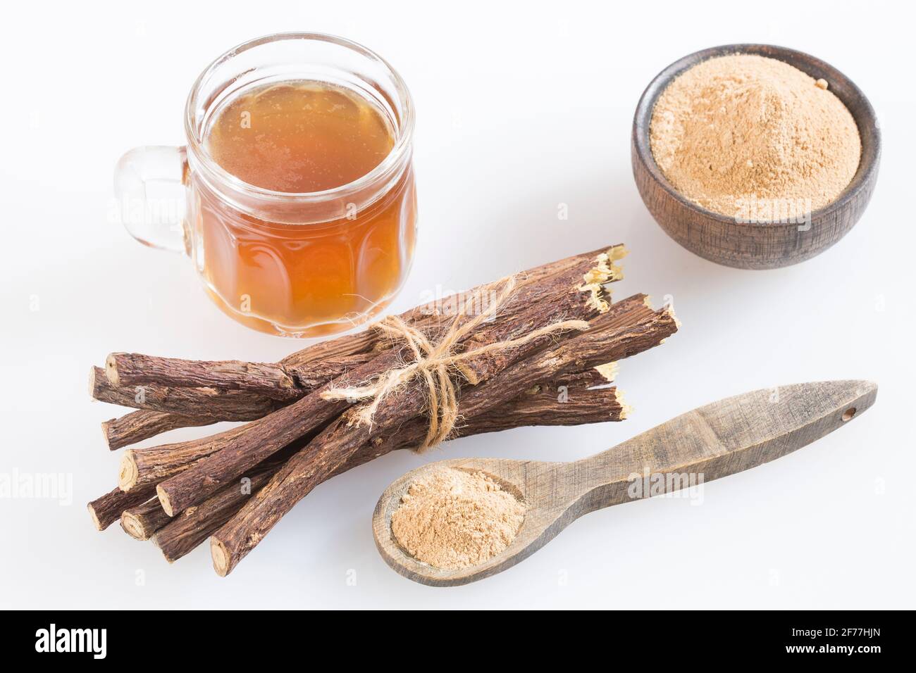 Licorice cup of tea Glycyrrhiza glabra. Licorice root has medicinal
