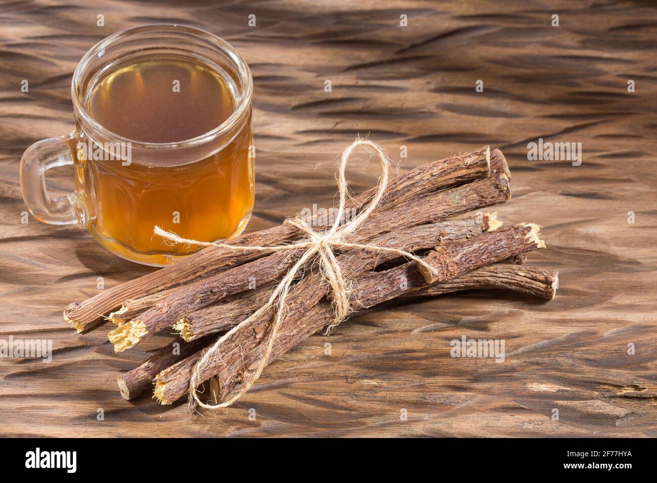Licorice cup of tea Glycyrrhiza glabra. Licorice root has medicinal