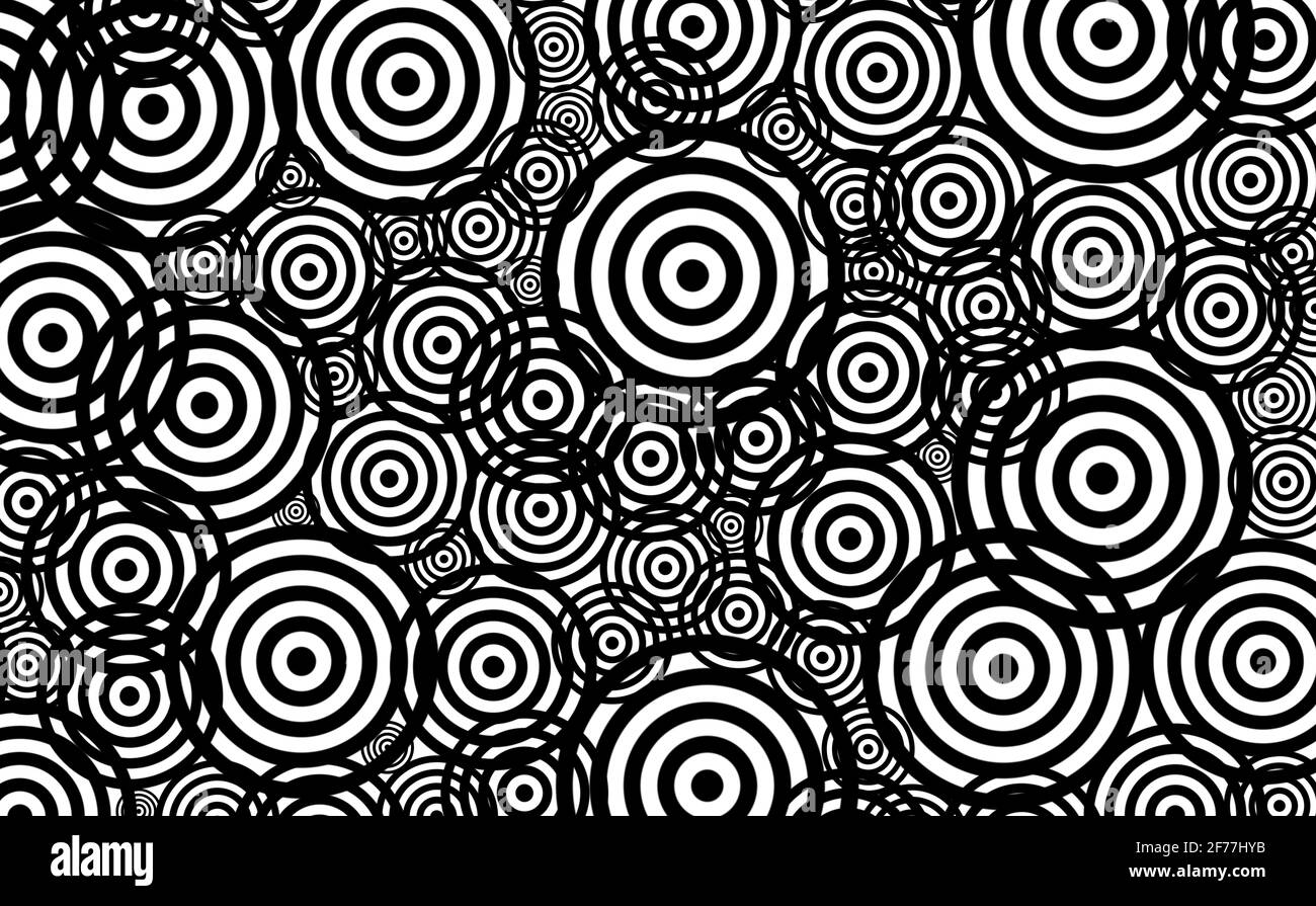 Seamless pattern of black and white various size circles abstract ...