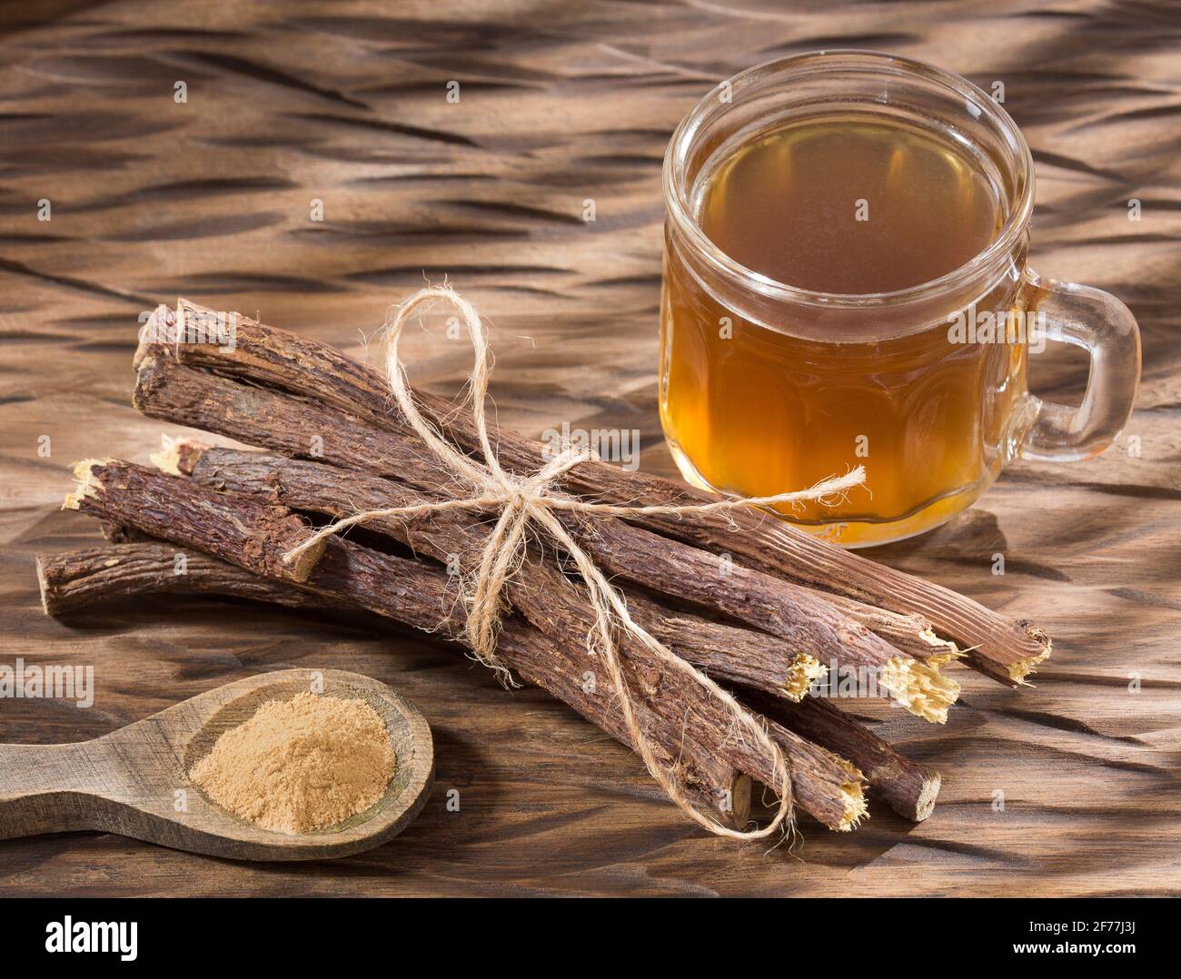 Licorice cup of tea Glycyrrhiza glabra. Licorice root has medicinal