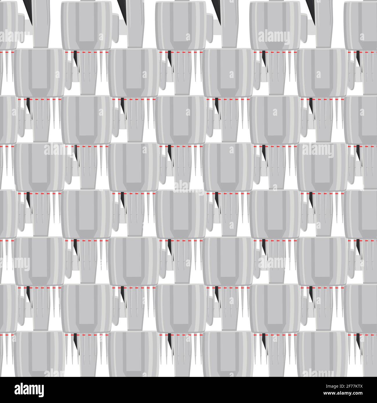 Abstract seamless medical pipette, dropper for laboratory on white background. Pattern dropper consisting of many identical glass laboratory medical p Stock Vector