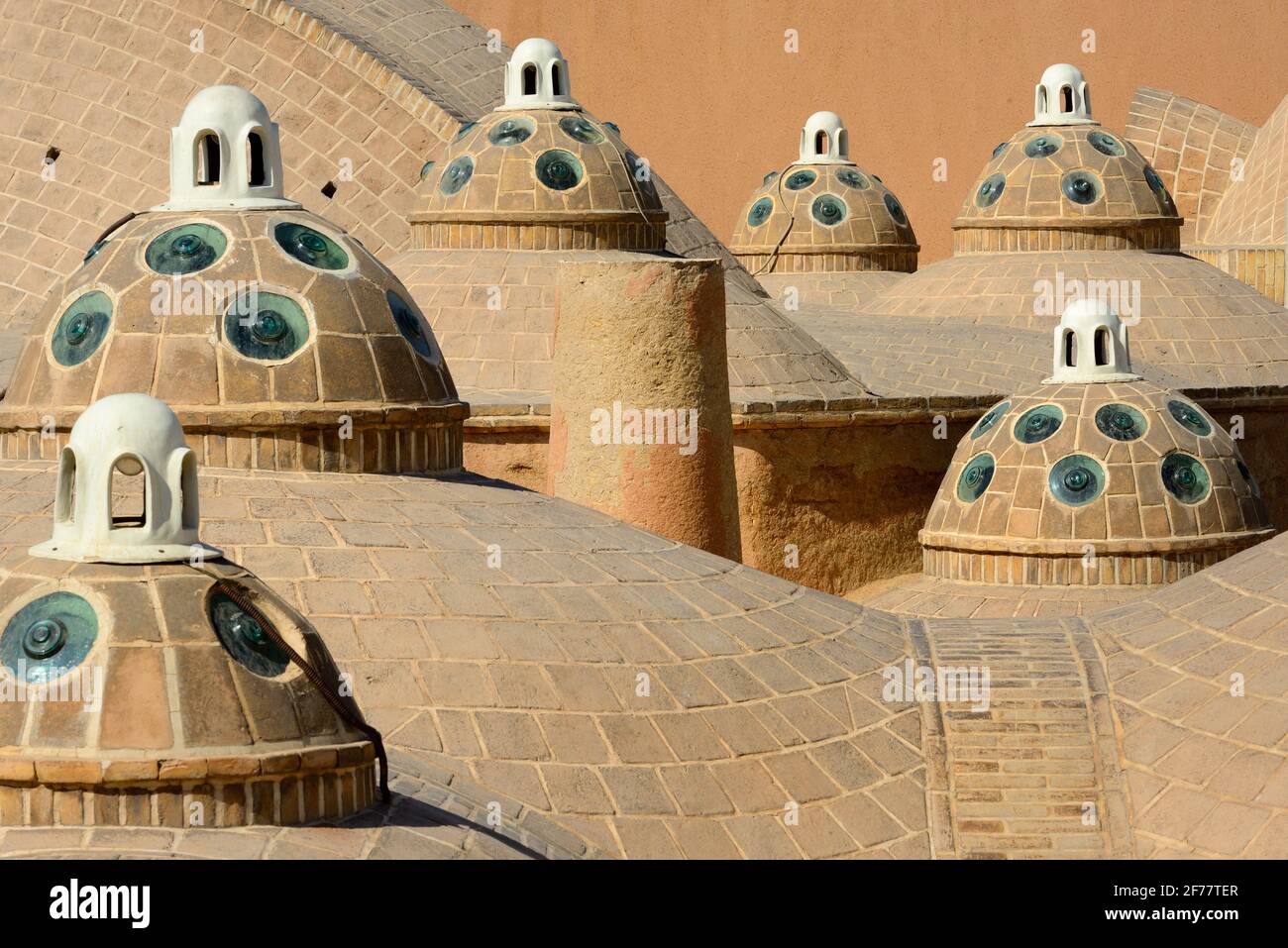 Iran, Kashan, Sultan Mir Ahmad hammam, The roof Stock Photo