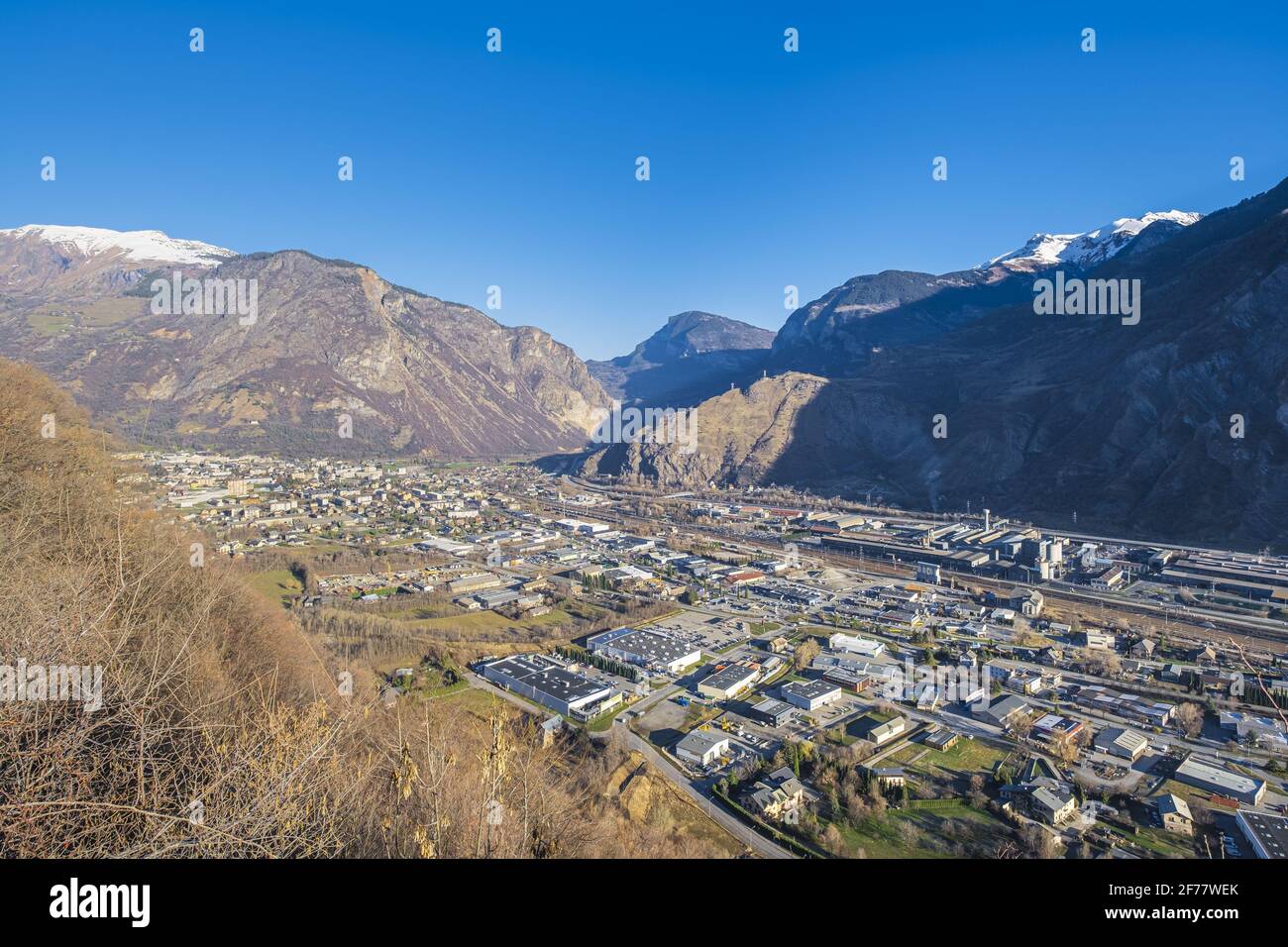 France, Savoie, Maurienne valley, Saint-Jean de Maurienne and Trimet  factory (former Pechiney Stock Photo - Alamy