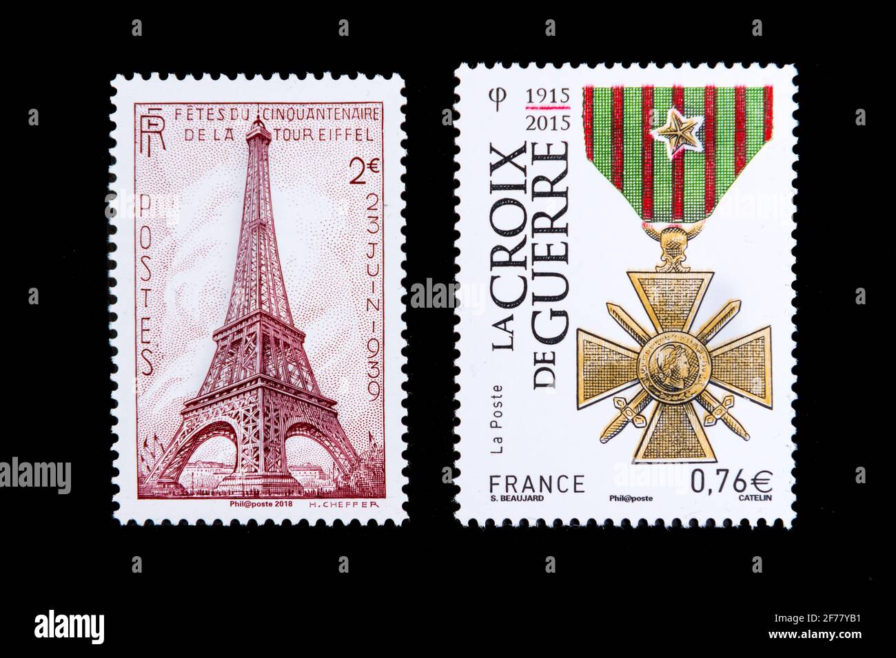 France, Paris, stamps Stock Photo