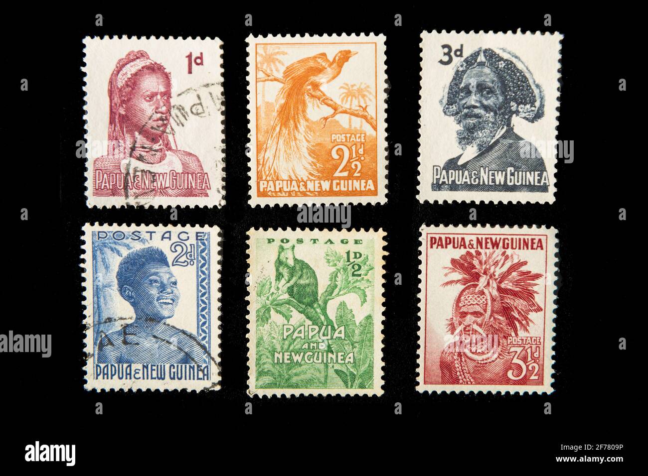 Papua New Guinea, Port Moresby, old stamps Stock Photo