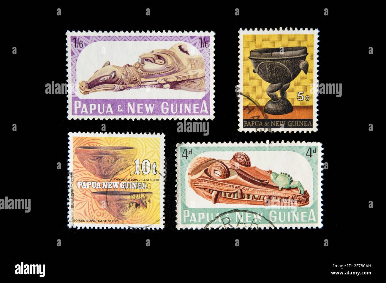 Papua New Guinea, Port Moresby, stamps Stock Photo