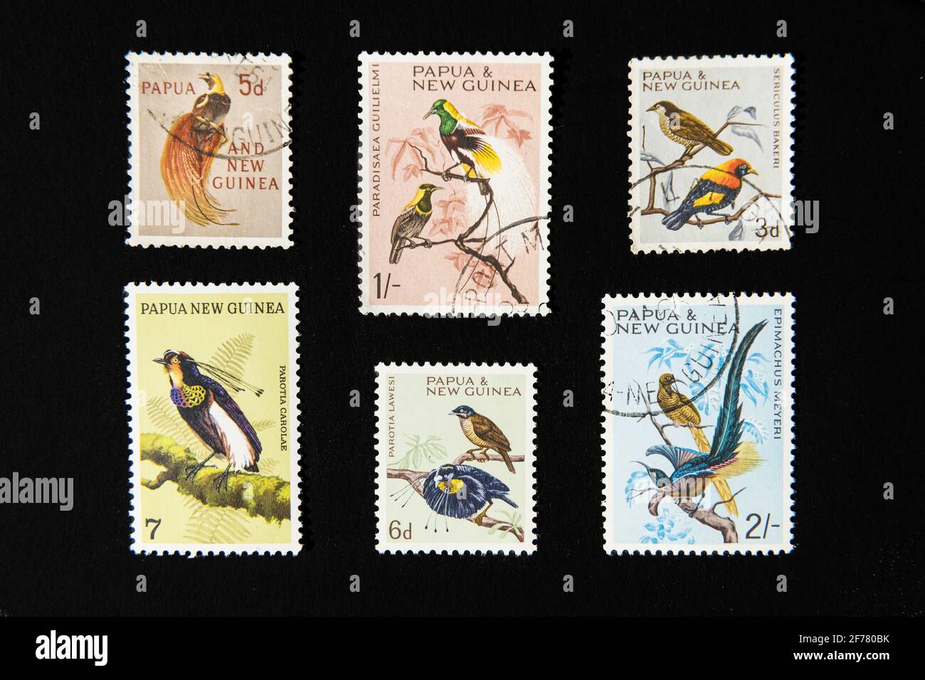 Papua New Guinea, Port Moresby, stamps, bird of paradise Stock Photo