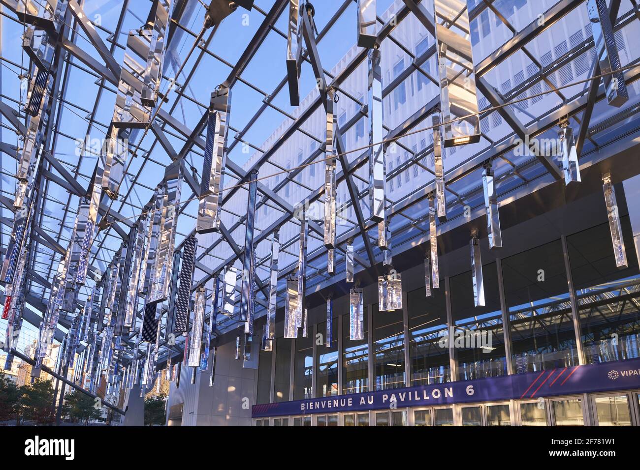 France, Paris, Paris Expo Porte de Versailles, the largest French  exhibition center, the mobile awning of Pavilion 6 Stock Photo - Alamy