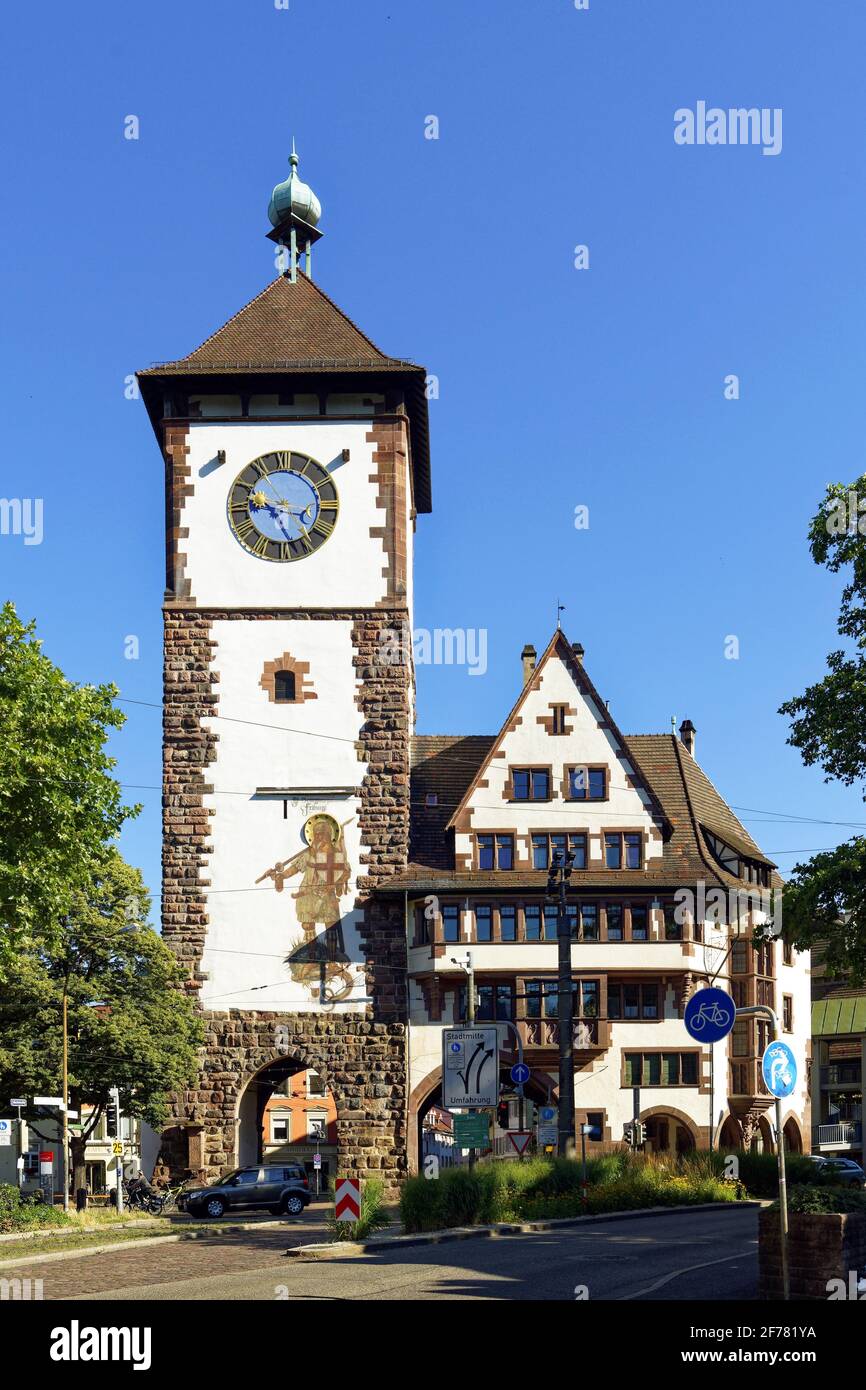 Germany, Baden Wurttemberg, Freiburg im Breisgau, the Schwabentor tower Stock Photo