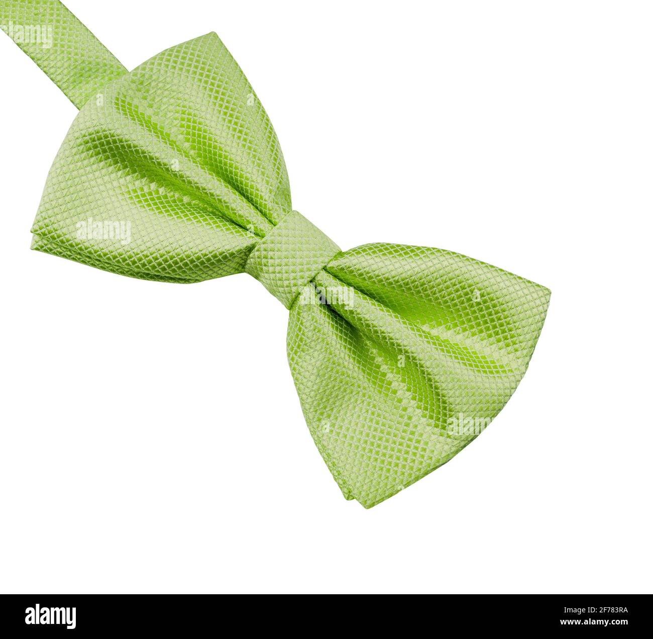 Light green bow tie isolated on white background. Men's accessory for wedding ceremony Stock Photo