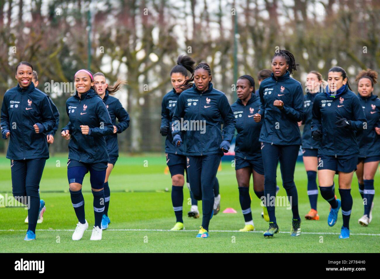 The players of France during the training of the French women's team on  April 5, 2021 in Clairefontaine, France - Photo Antoine Massinon / A2M  Sport Consulting / DPPI Stock Photo - Alamy