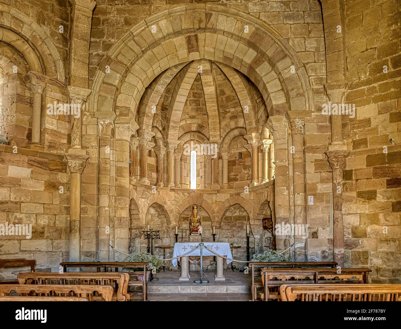 12th-century Romanesque church of Saint Mary of Eunate, Spain, October