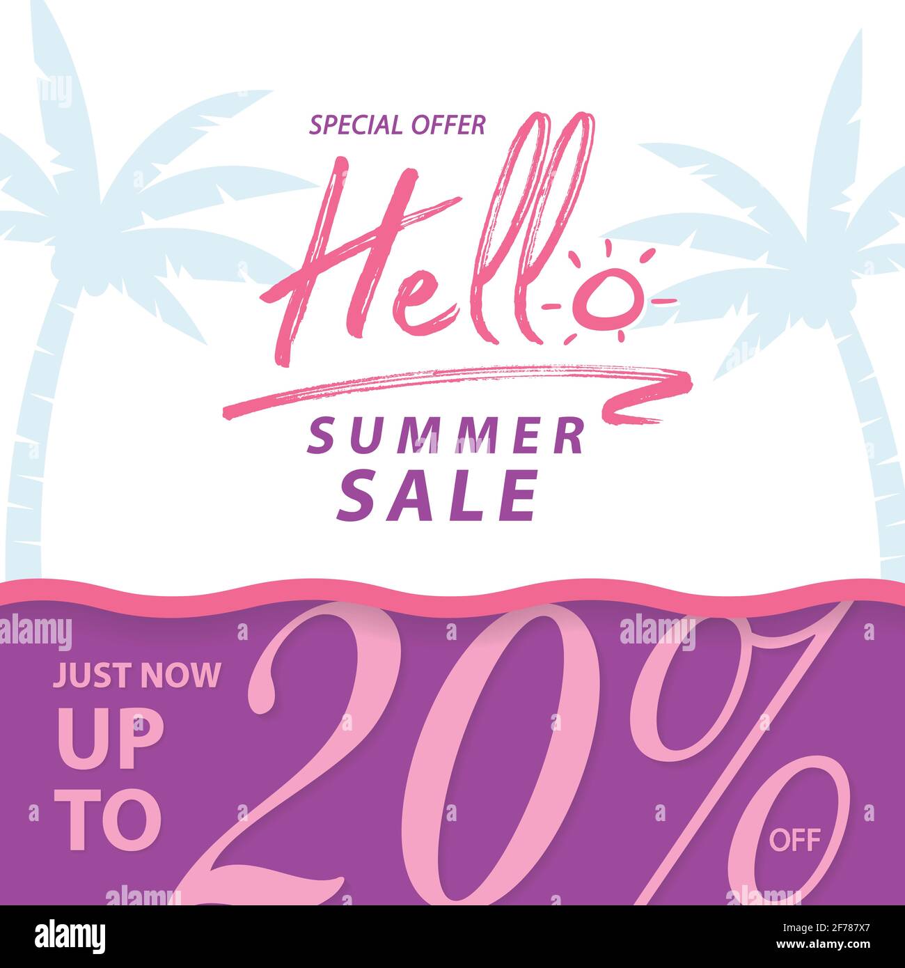 Summer Sale V9 20 percent banner vector heading design for banner or poster. Sale and Discounts Concept. Stock Vector