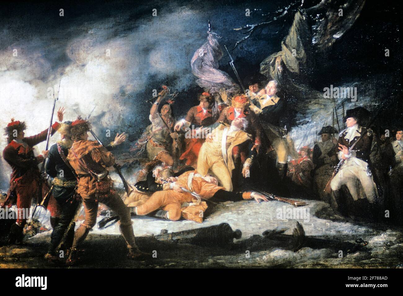 1700s 1770s DEATH OF GENERAL MONTGOMERY IN ATTACK ON QUEBEC DECEMBER 31 1775 AMERICA REVOLUTIONARY WAR PAINTING BY JOHN TRUMBULL - ka3751 HAR001 HARS 1700s 1775 HAR001 OLD FASHIONED SEPTEMBER Stock Photo