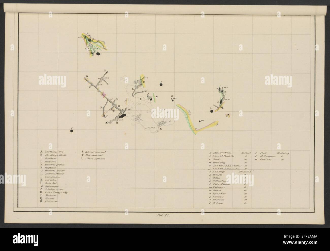 Large copper mountain chronology. Mining maps.ur Carl Sahlin's mountain